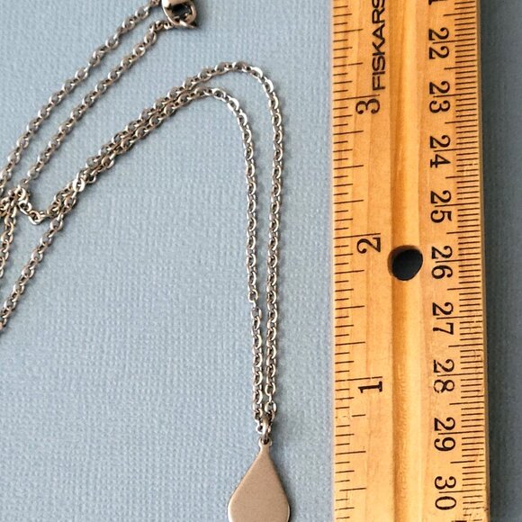 TEARDROP Stainless Steel Charm Chain Necklace 18" Earrings SET - Picture 9 of 16